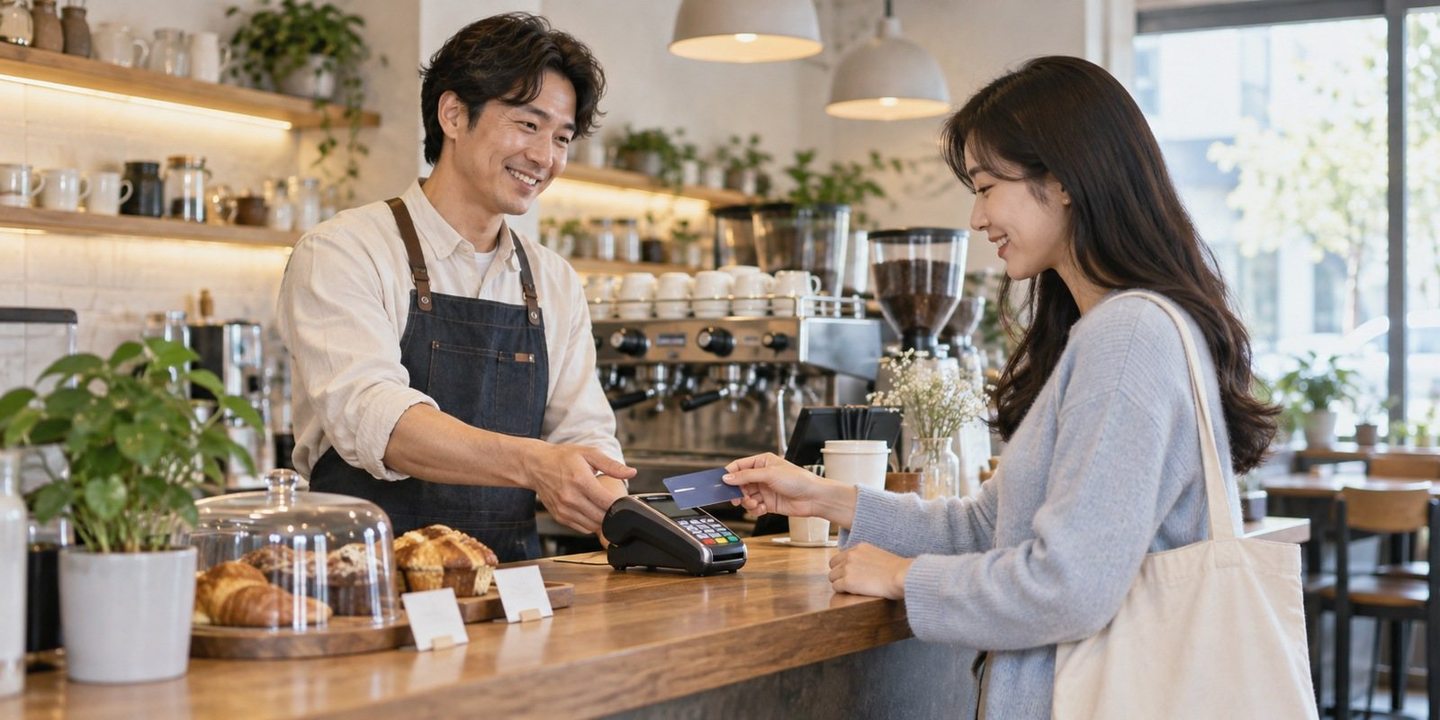 매장 카운터에서 결제 기기를 함께 확인하는 두 사람 — 온라인 PG결제 A/SA/S, 하필 쉬는 날 멈췄나요? 연락 주시면 증상부터 받아 적어 둡니다.